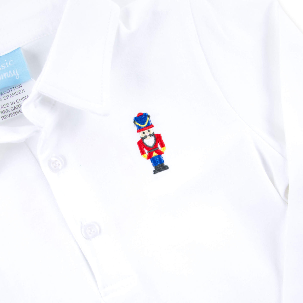 Nutcracker White Long Sleeve Polo Shirt
