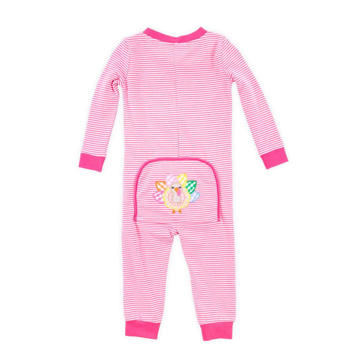 Cute Turkey Pink Stripe Zip Sleeper