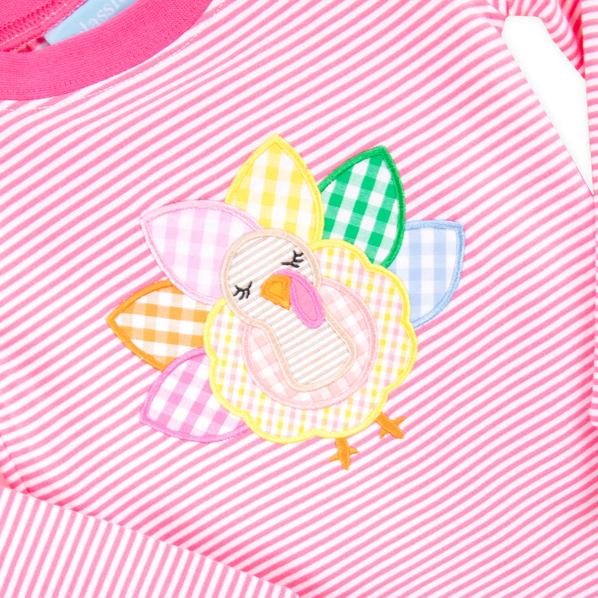 Cute Turkey Pink Stripe Pajamas
