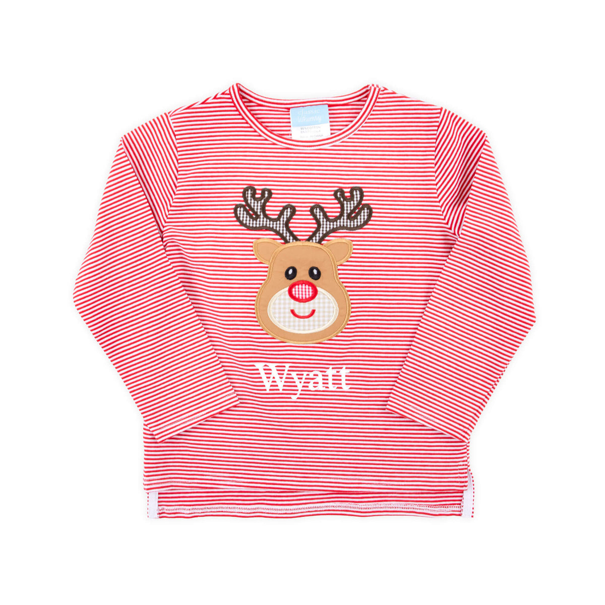 Reindeer Red Stripe Long Sleeve Shirt