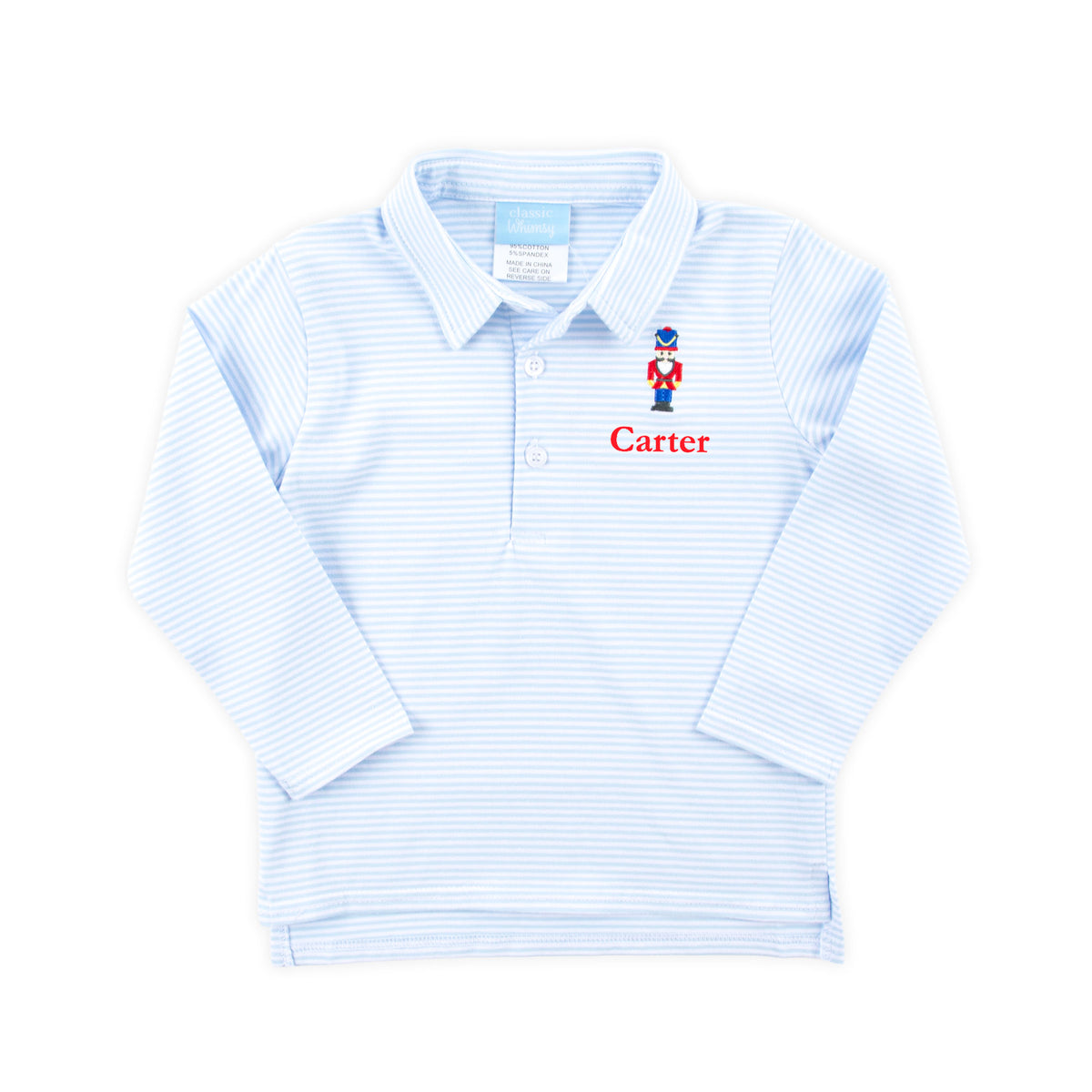Nutcracker Light Blue Stripe Polo Shirt