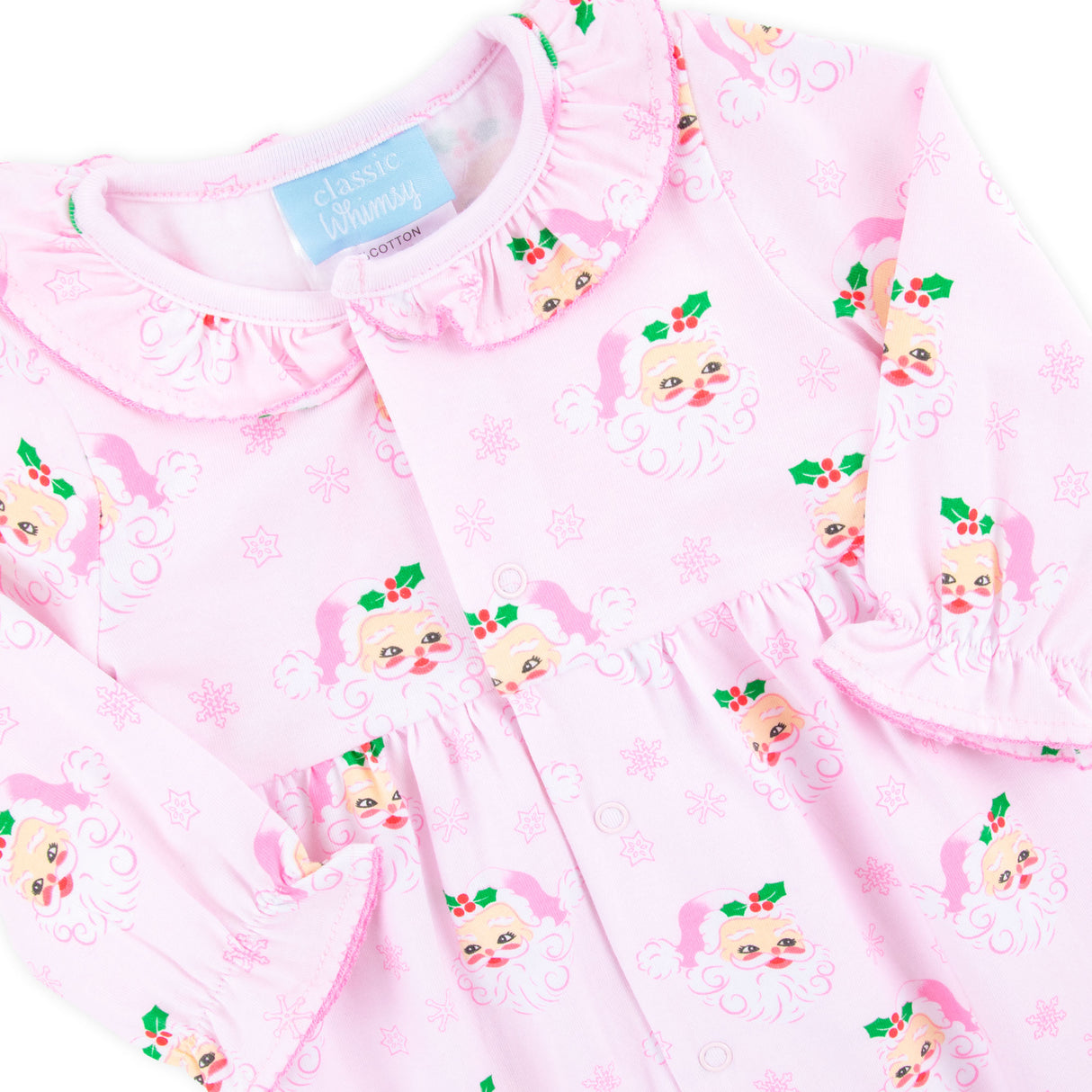 Vintage Santa Pink Ruffle Sleeper