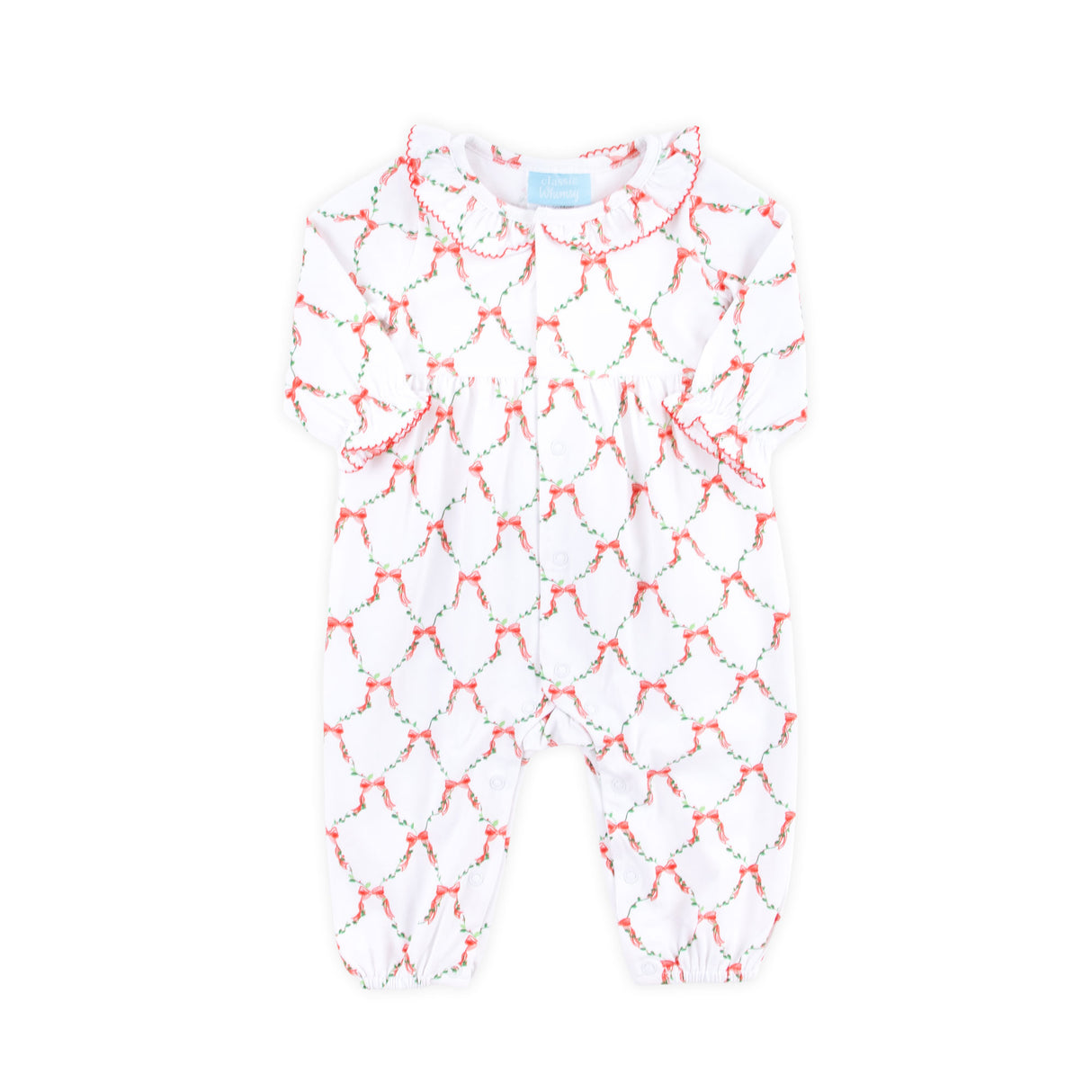 Bow Lattice White Ruffle Sleeper