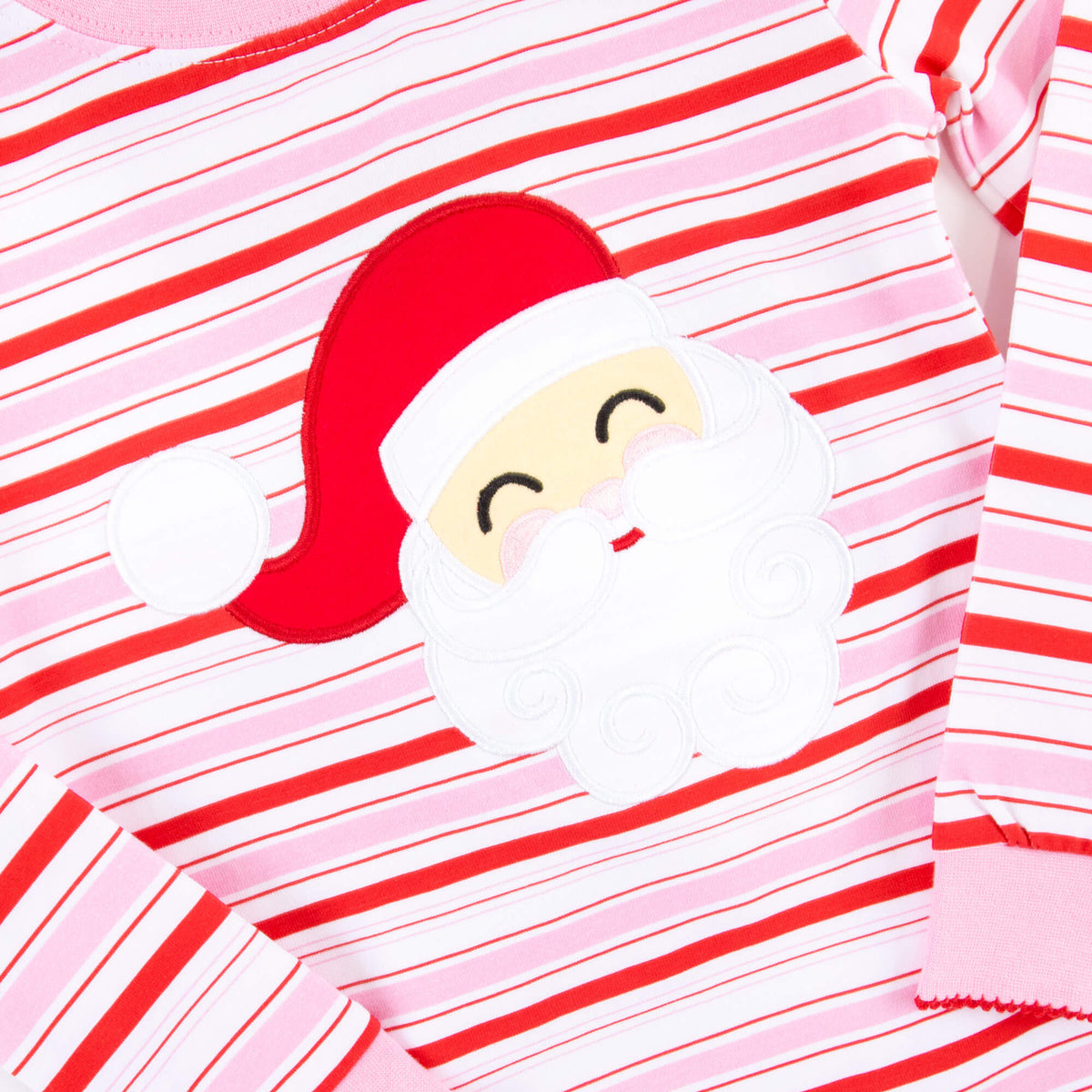 Happy Santa Red & Pink Stripe Pajamas