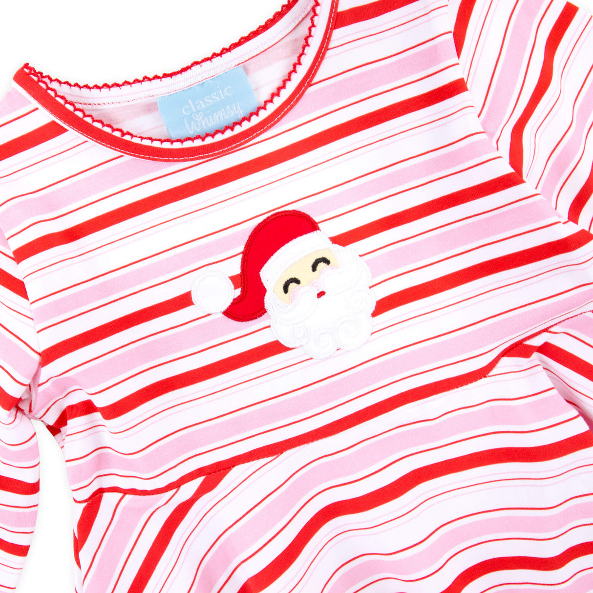 Happy Santa Red & Pink Stripe Sophia Dress