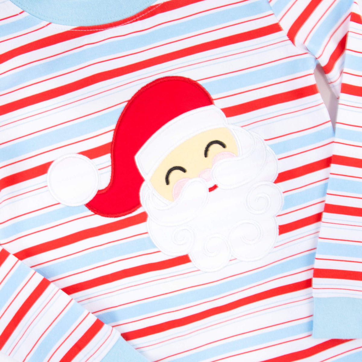 Happy Santa Red & Blue Stripe Pajamas