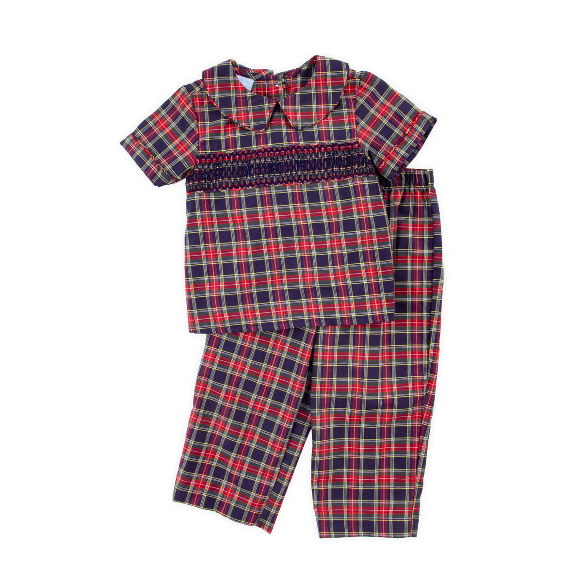 St. Louis Plaid Red Plaid Smocked Pant Set