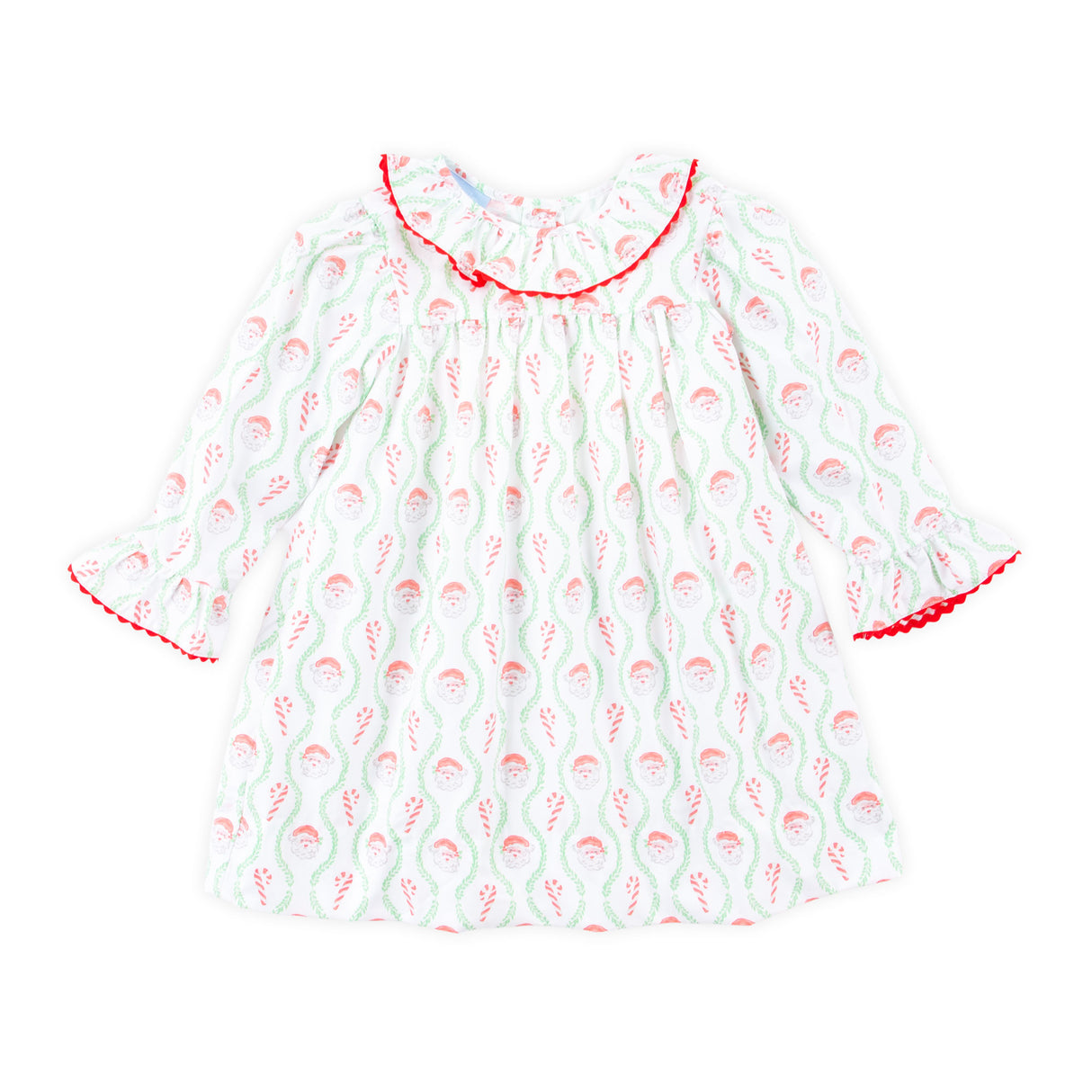 Candy Cane Ruffle Collared Dress