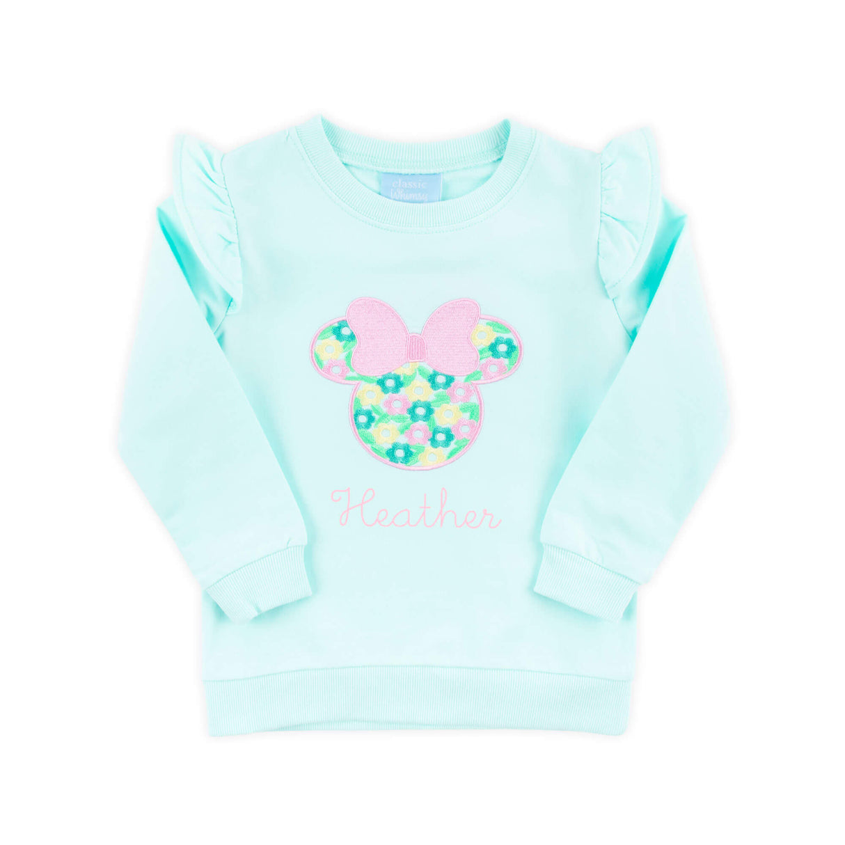 Mouse Ears Floral Turquoise Sweatshirt