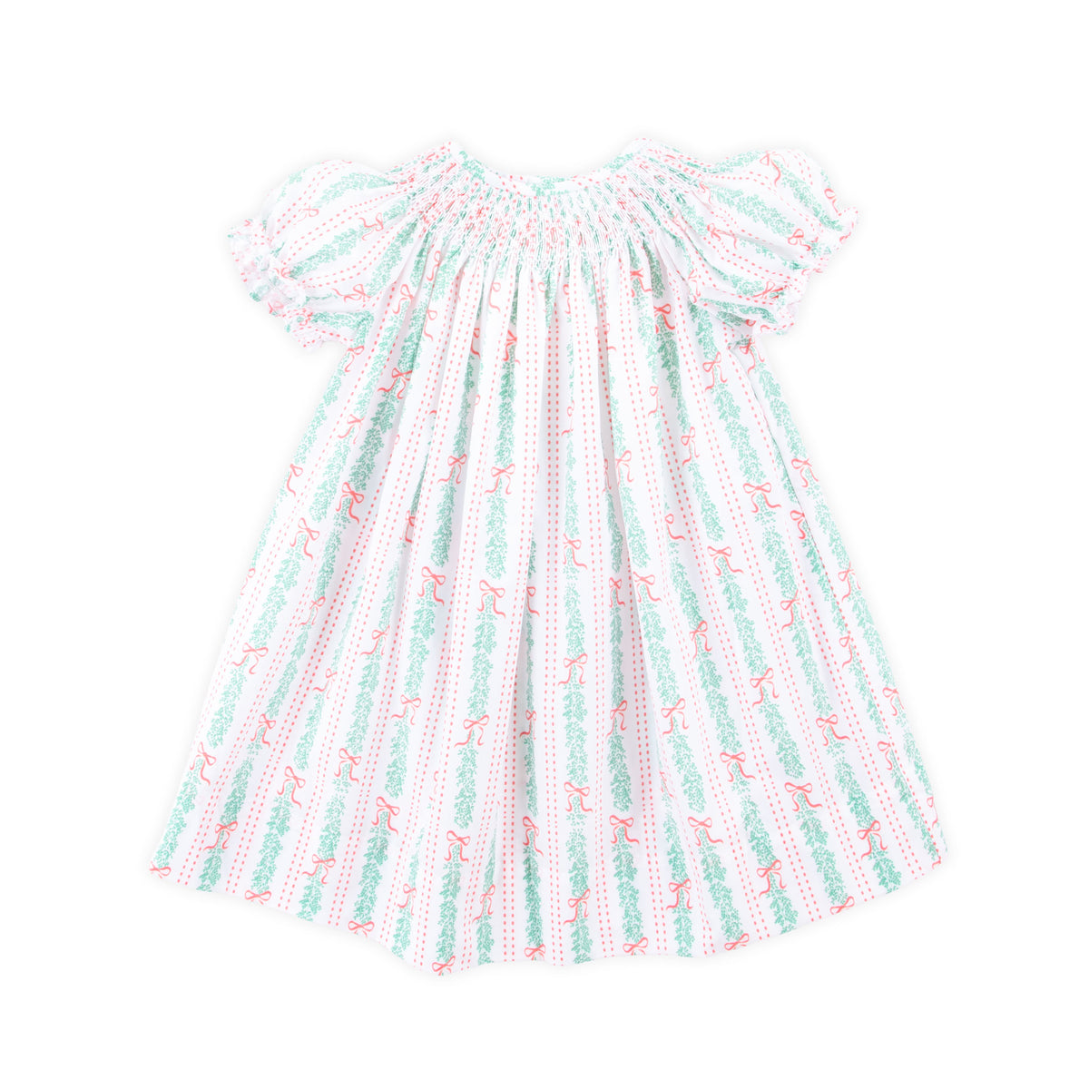 Garland Bow Smocked Bishop Dress