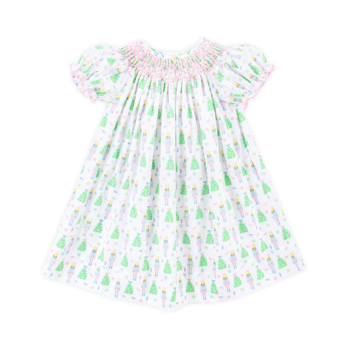 Sweet Nutcracker Smocked Bishop Dress