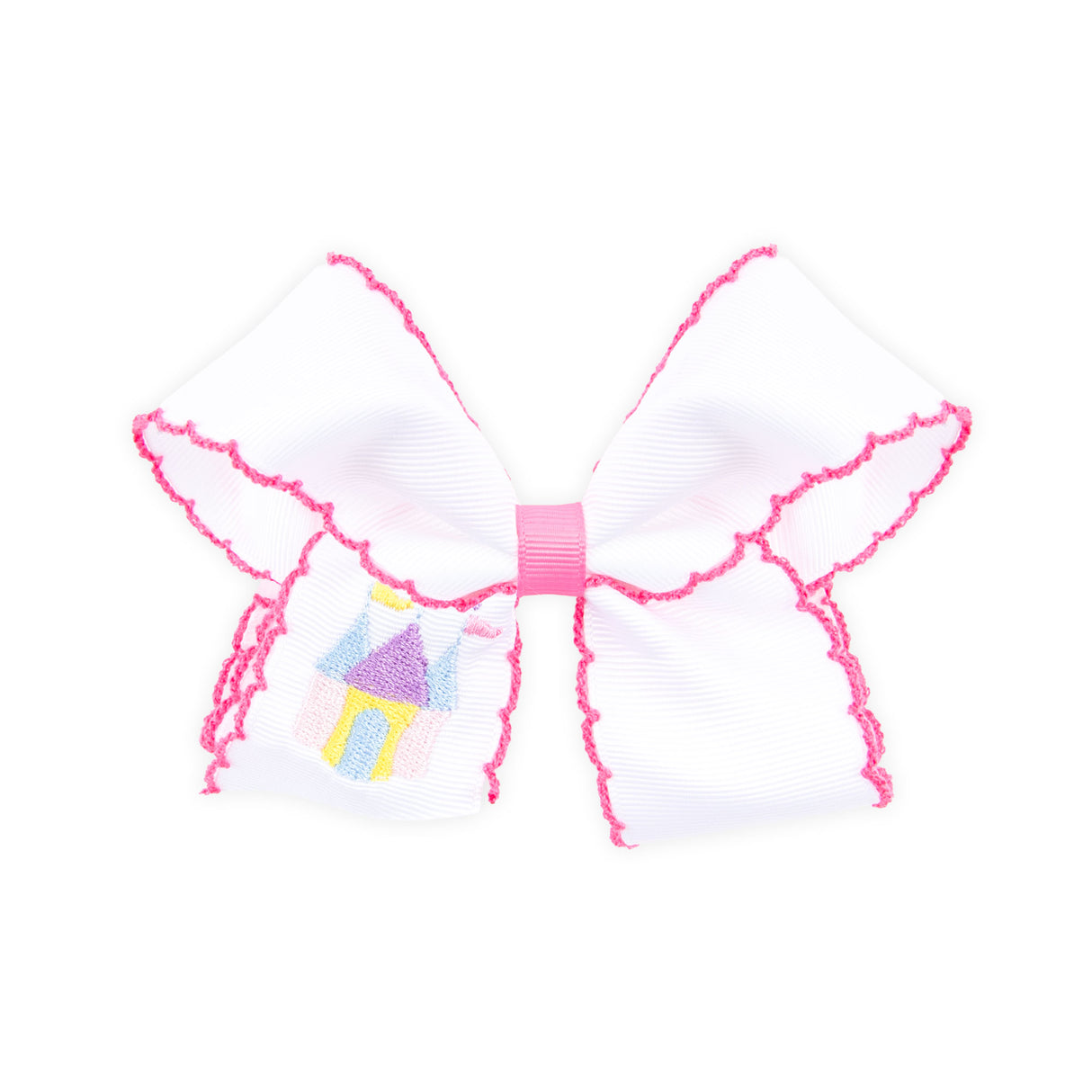 Castle Embroidered Moonstitch Hair Bow