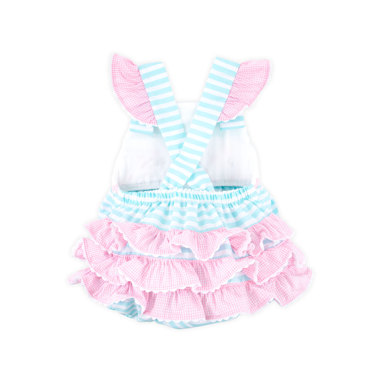 Pacific Whale Mint Stripe Smocked Leah Bubble