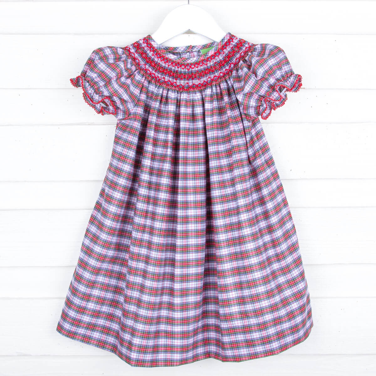 Edinburgh Smocked Plaid Bishop Dress