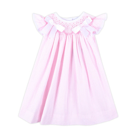 Pretty In Pink Stripe Smocked Bow Dress