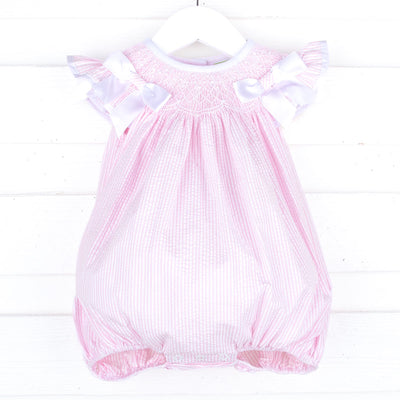 Pretty In Pink Smocked Bow Bubble