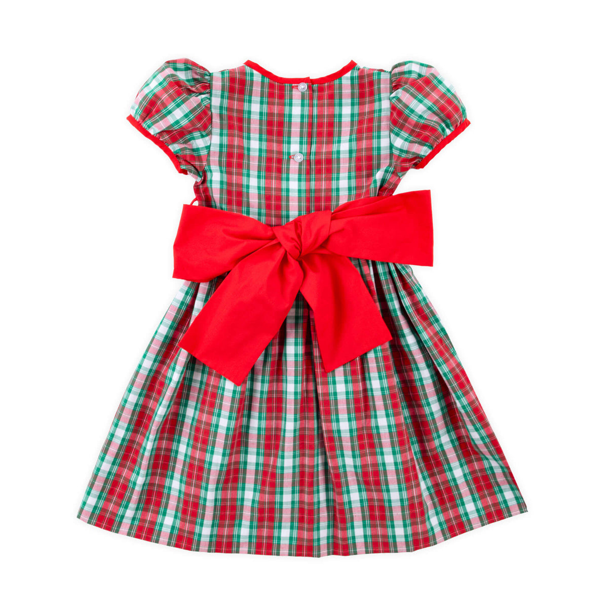 Red & Green Plaid Sash Dress
