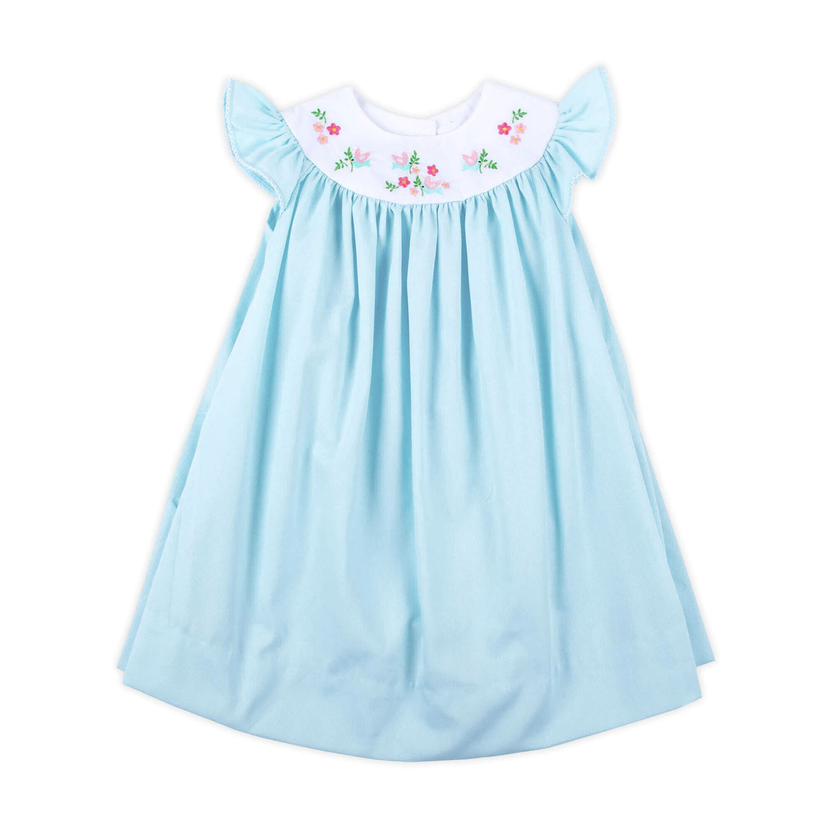 Embroidered Bird Pique Dress Mint
