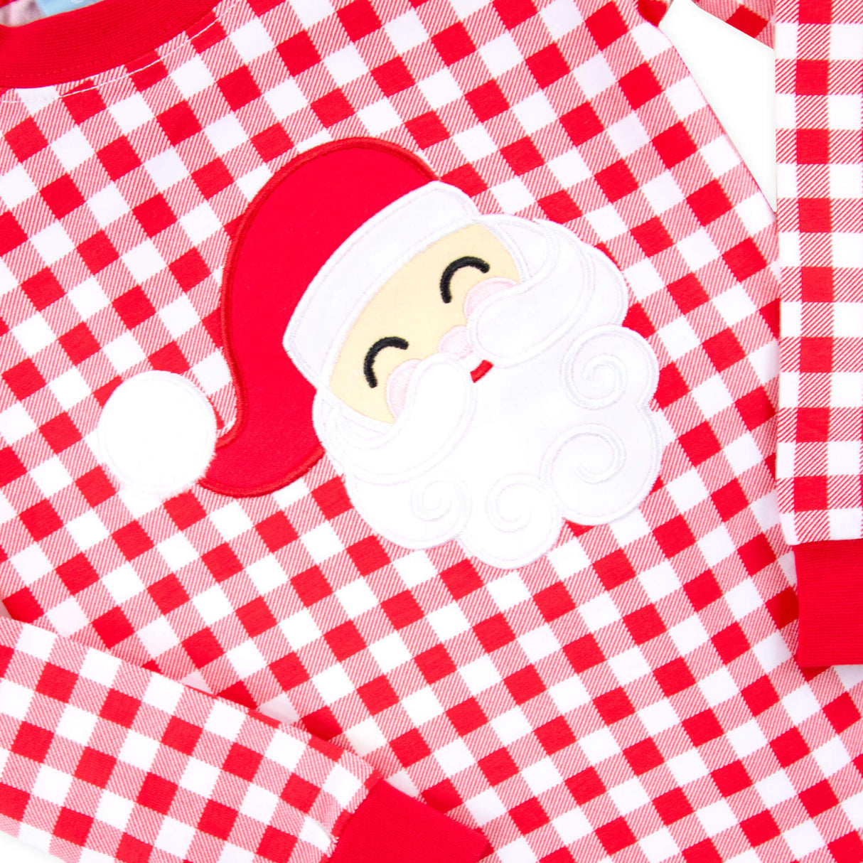 Happy Santa Red Gingham Pajamas