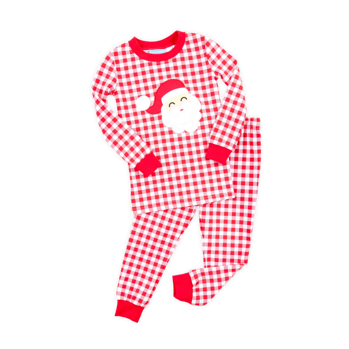 Happy Santa Red Gingham Pajamas