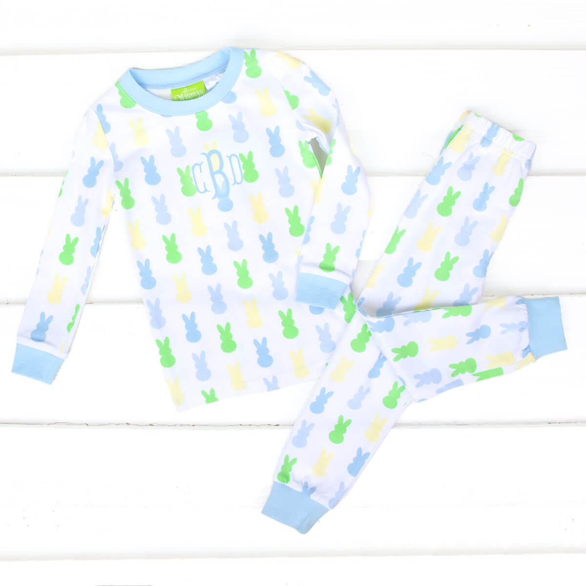 Colorful Peeps Blue Pajamas