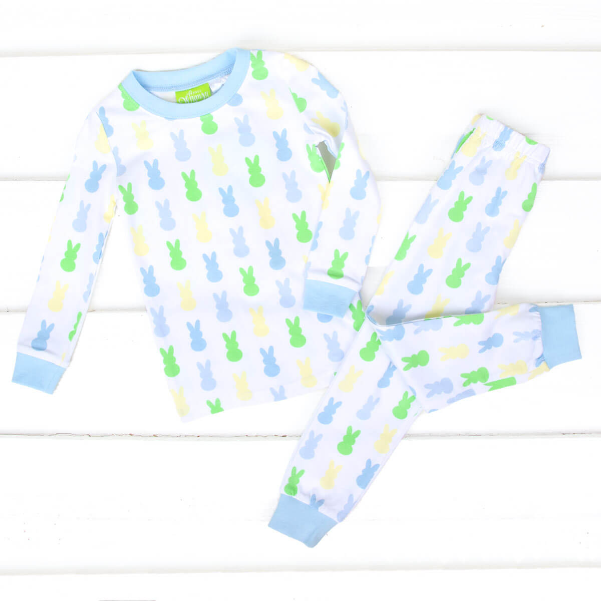 Colorful Peeps Blue Pajamas