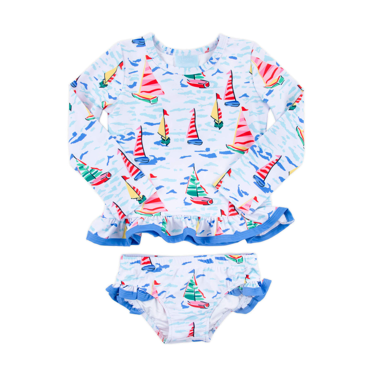 Watercolor Sailboat Rash Guard Set