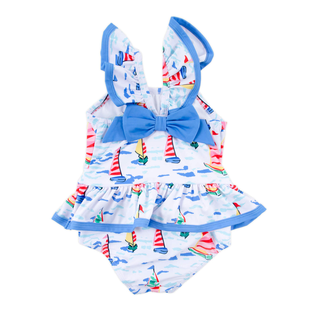 Watercolor Sailboat One Piece Swimsuit