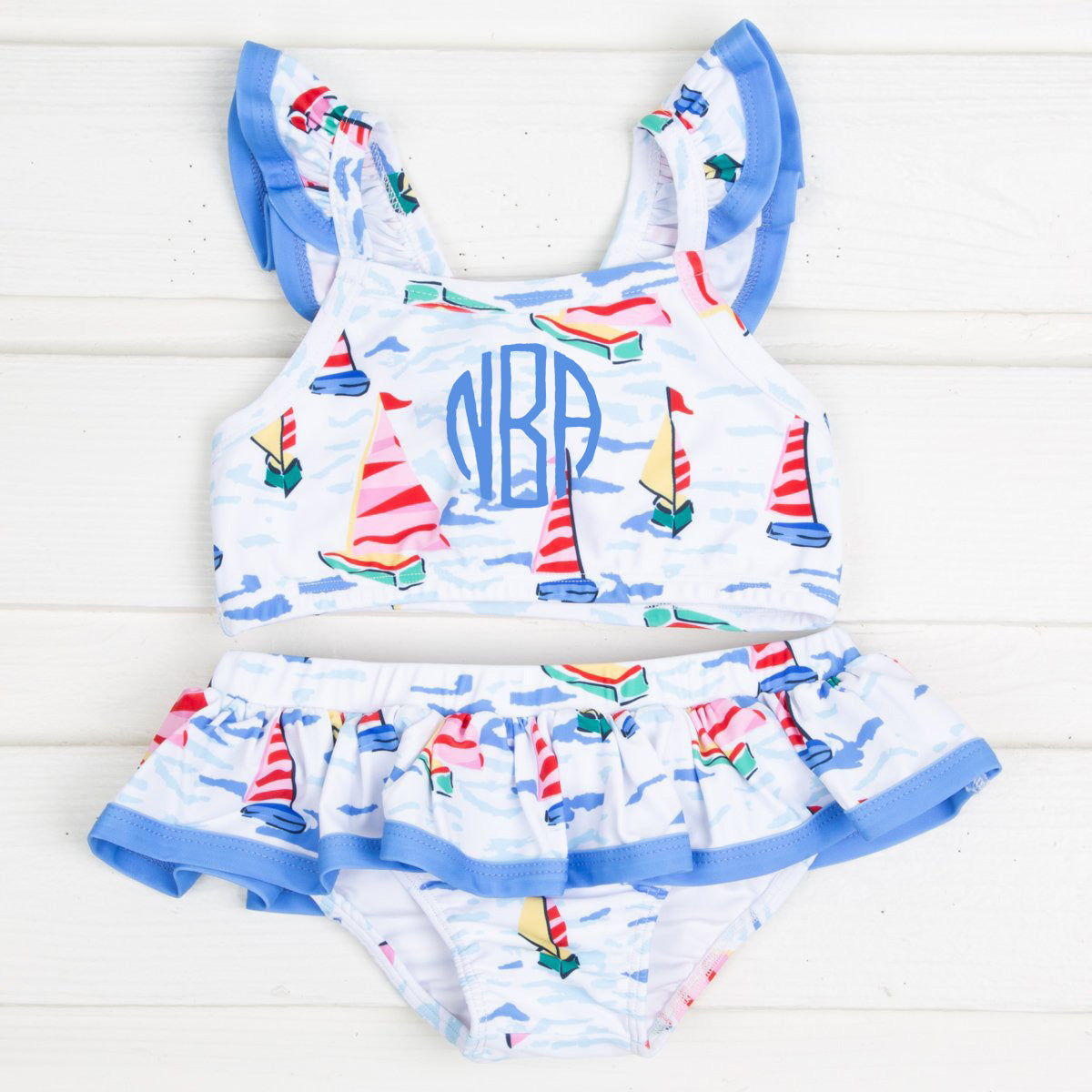 Watercolor Sailboat Two Piece Swimsuit