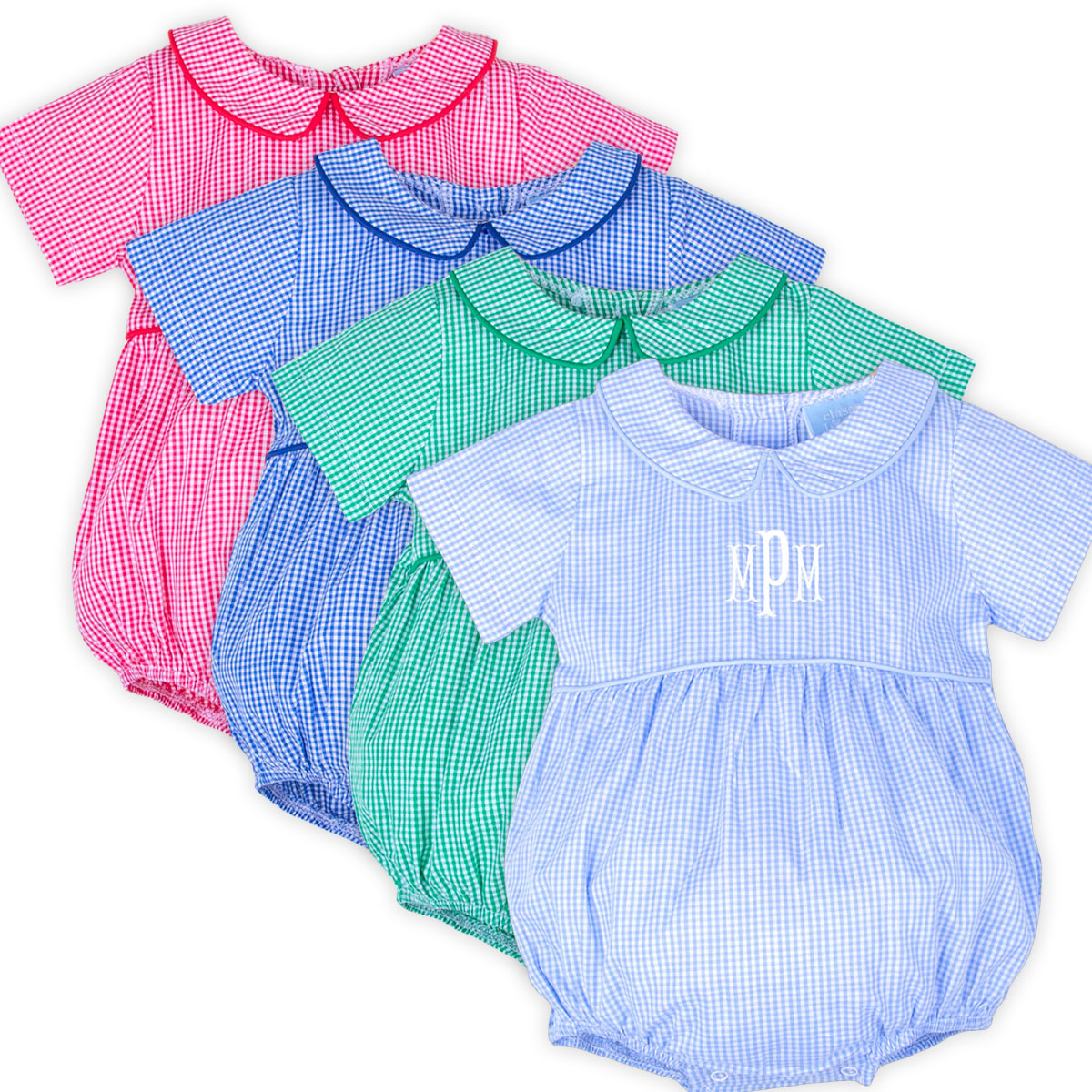 Gingham Collared Bubble Green