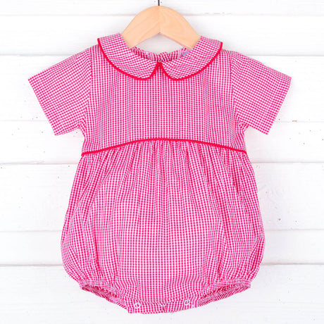 Gingham Collared Bubble Red
