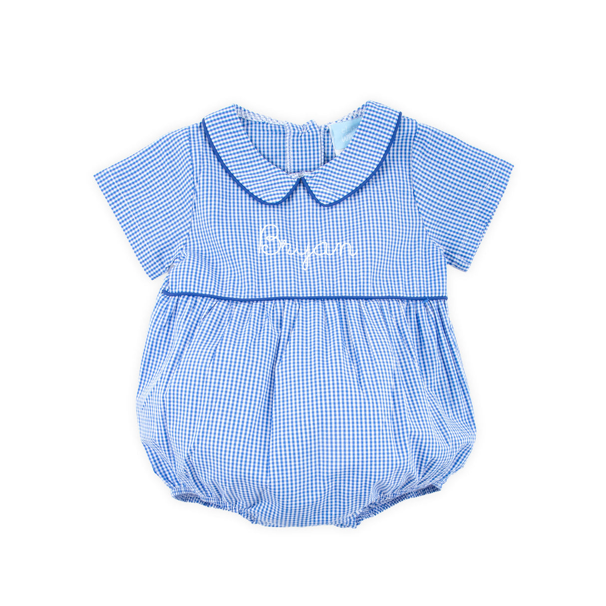Gingham Collared Bubble Royal