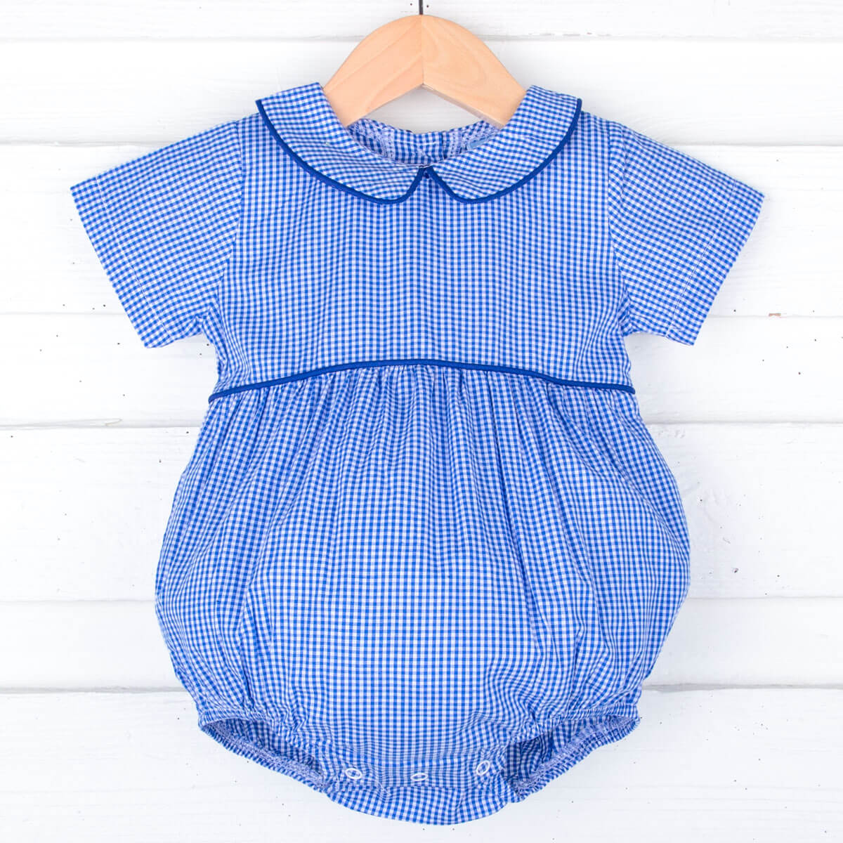 Gingham Collared Bubble Royal