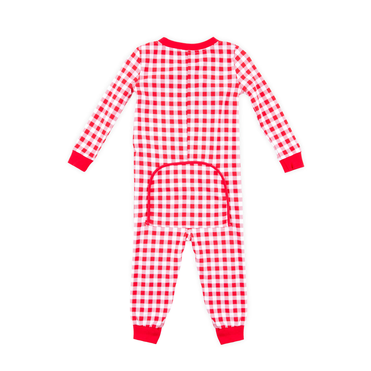 Red Gingham Knit Zip Sleeper