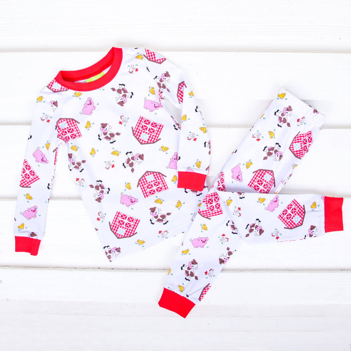 Barn Print Knit Pajamas