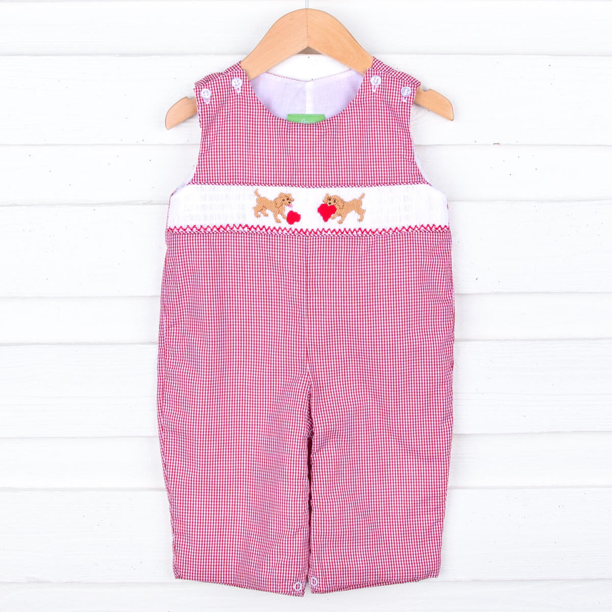 Valentine Puppies Smocked Longall