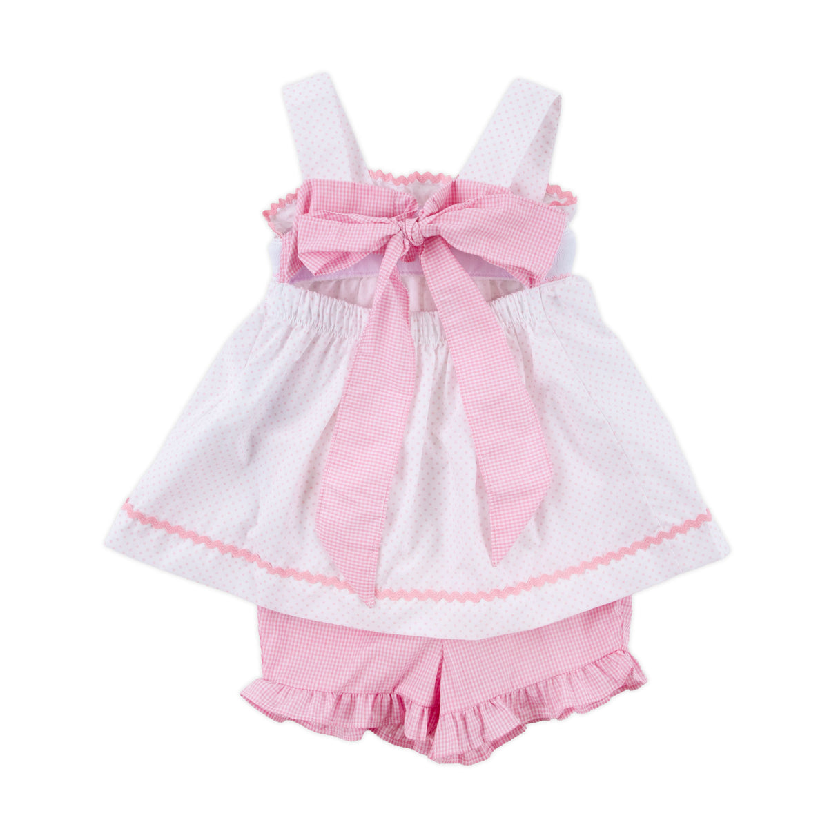 Sweet Mouse Ears Smocked Tie-Back Short Set