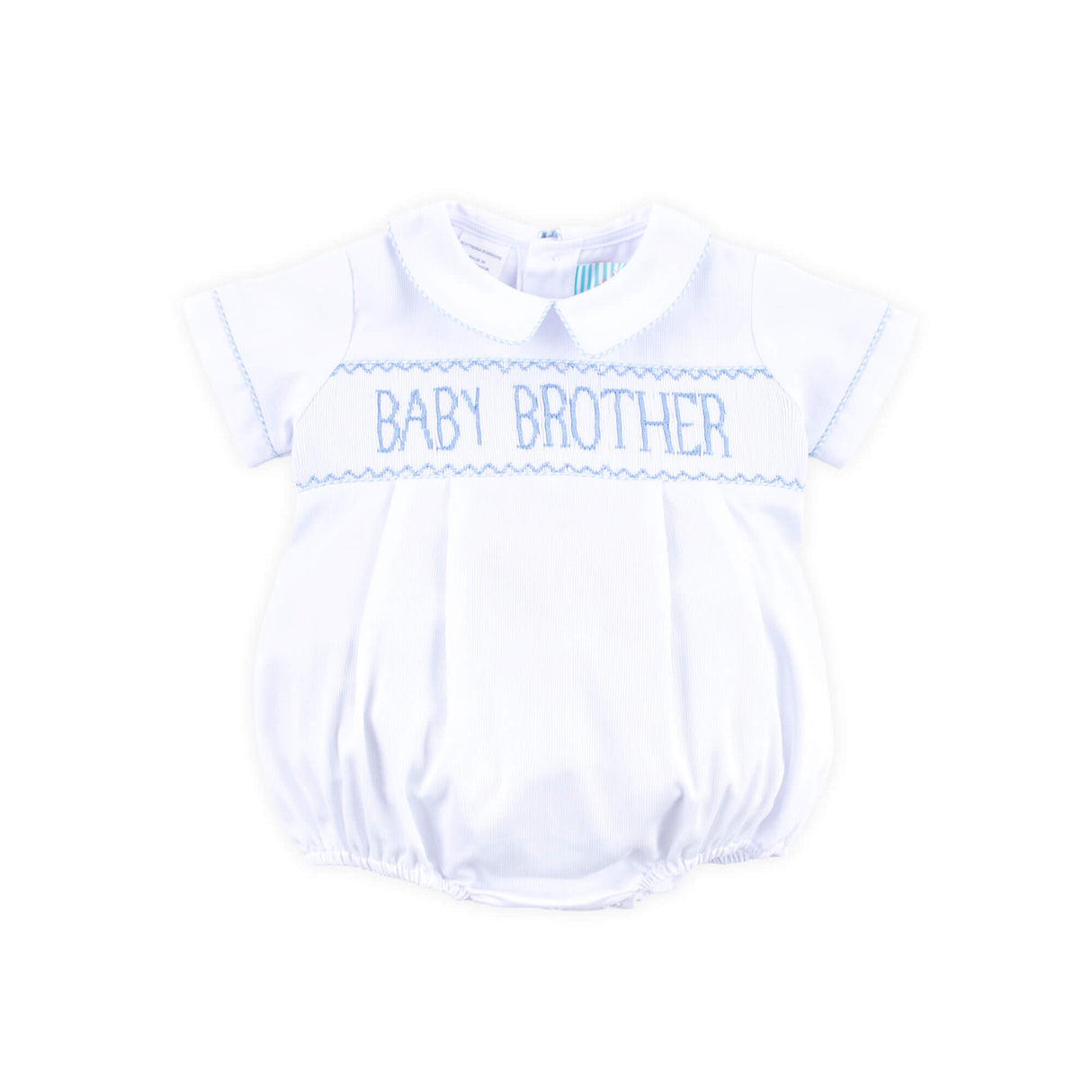 Baby Brother Smocked Bubble White Pique