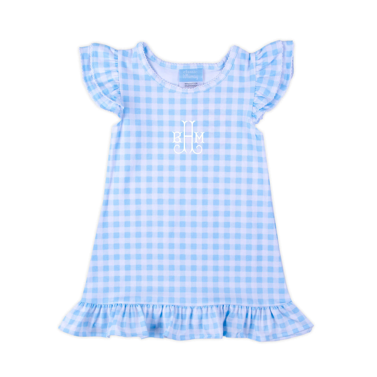 Milly Gingham Ruffle Dress Blue