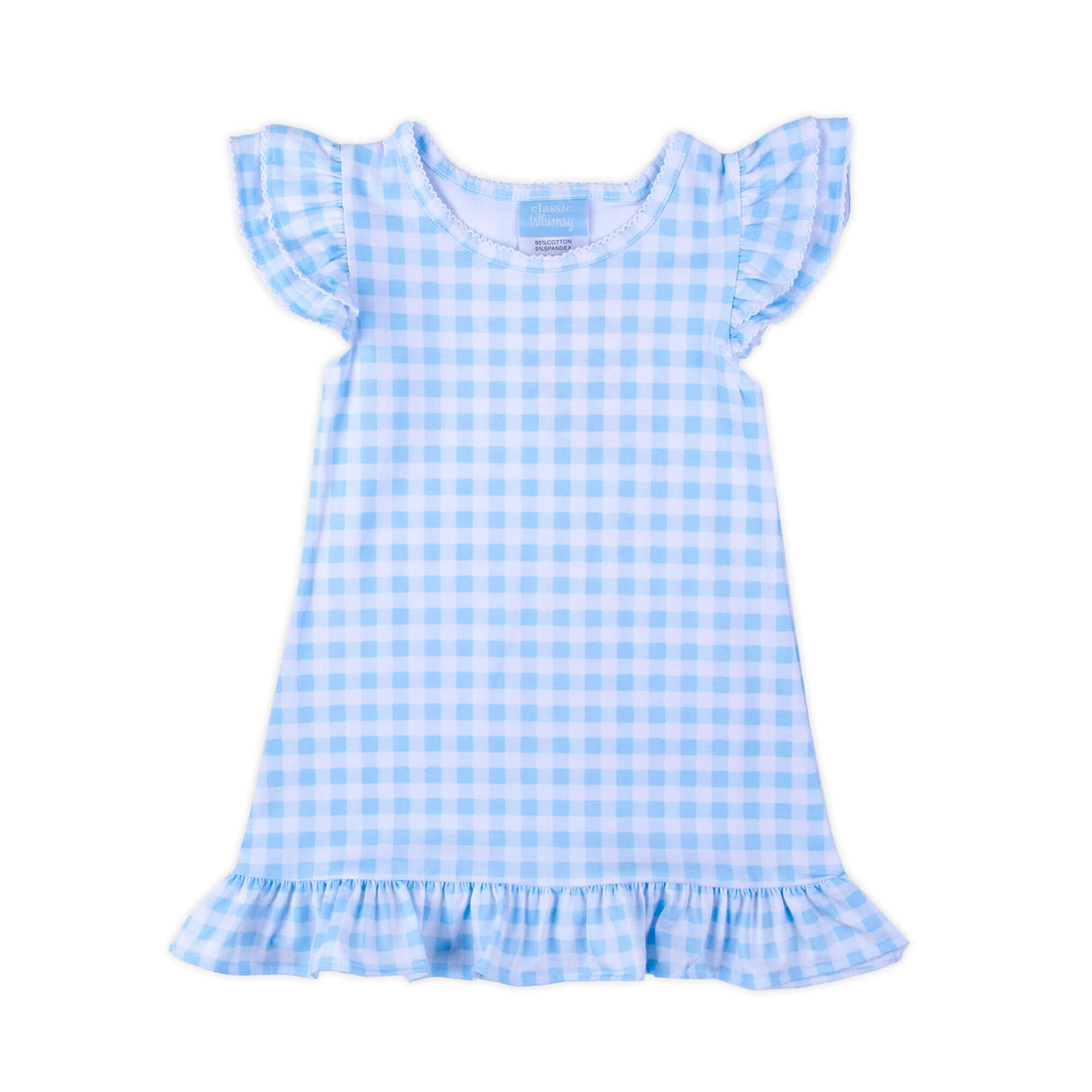 Milly Gingham Ruffle Dress Blue