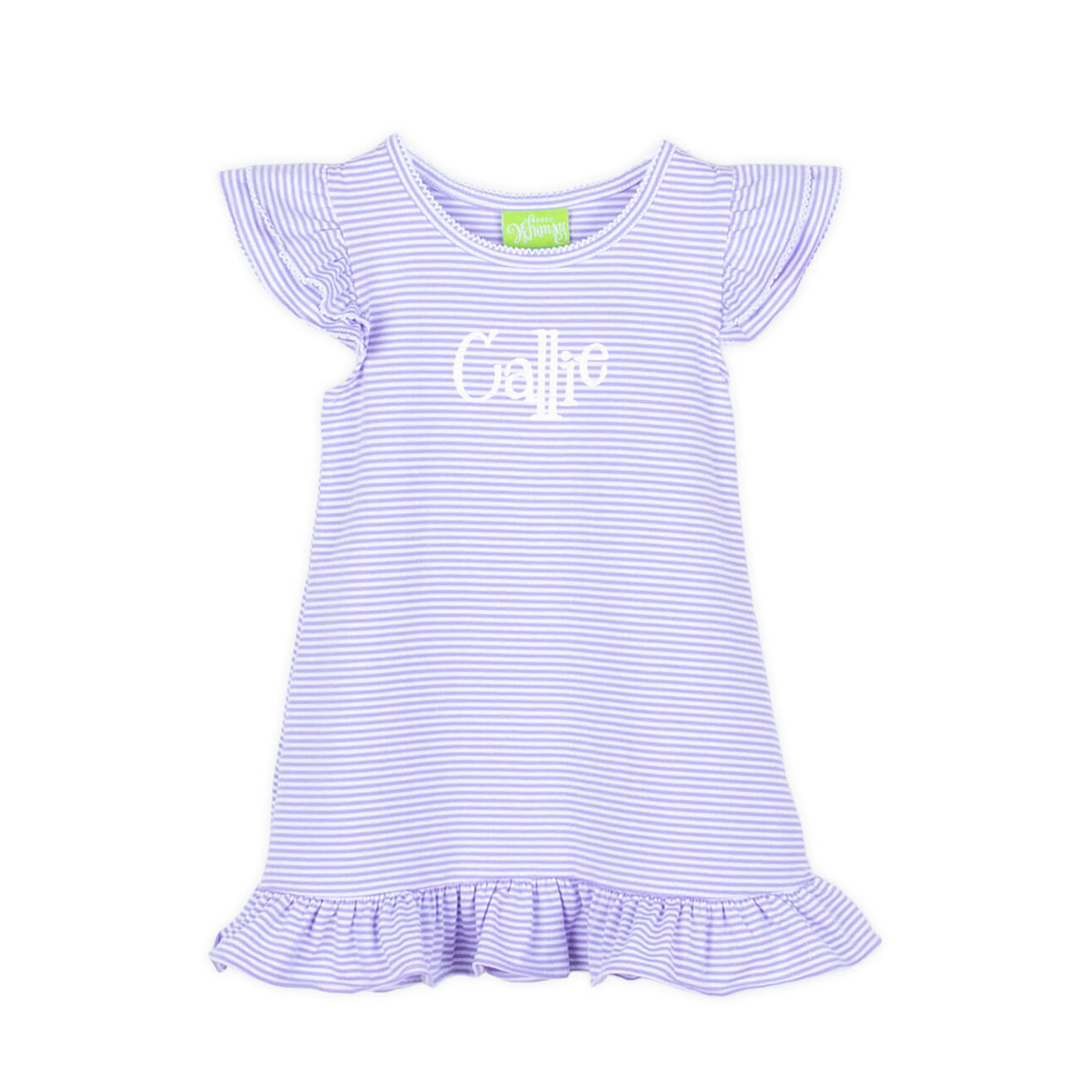 Milly Stripe Ruffle Dress Lavender