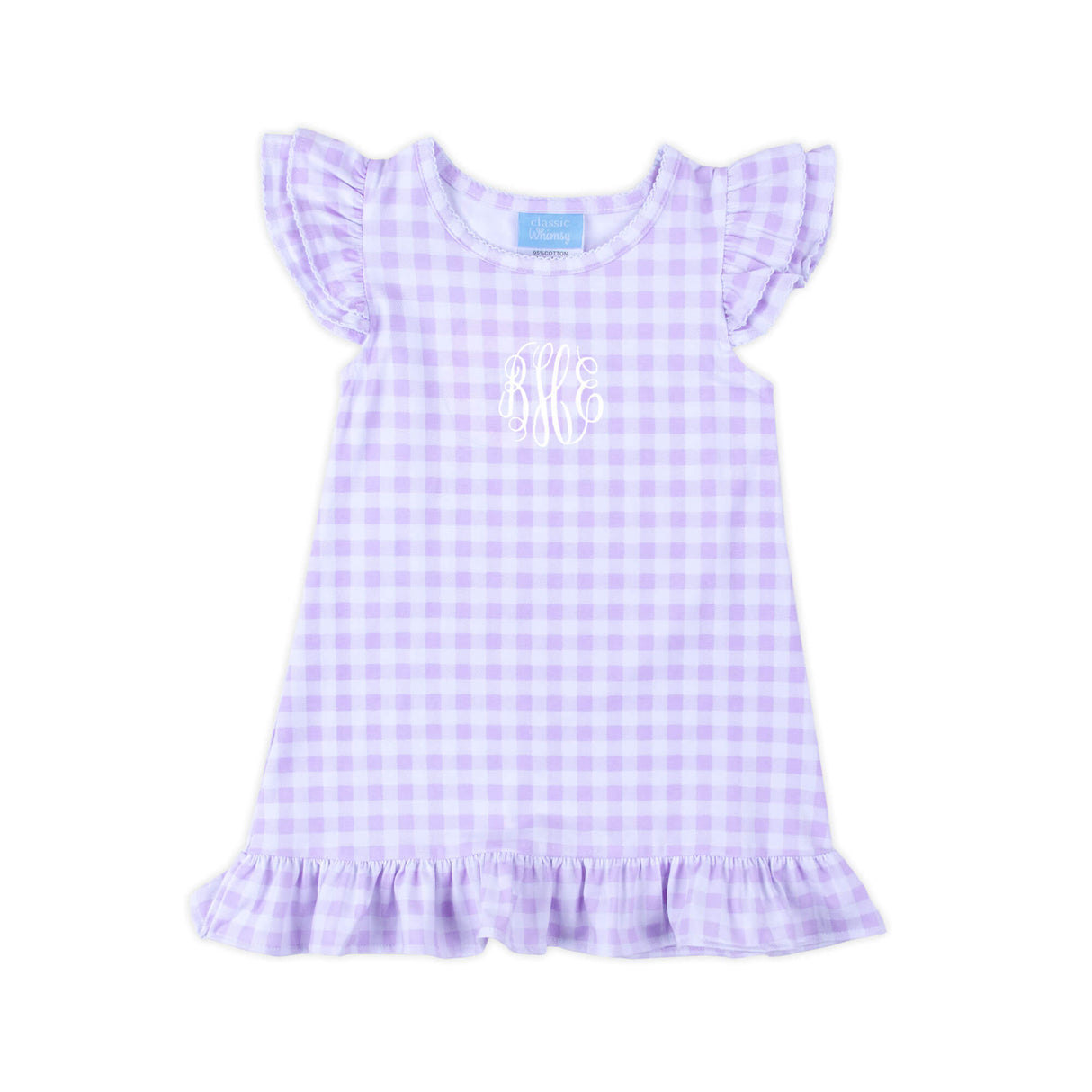 Milly Gingham Ruffle Dress Purple