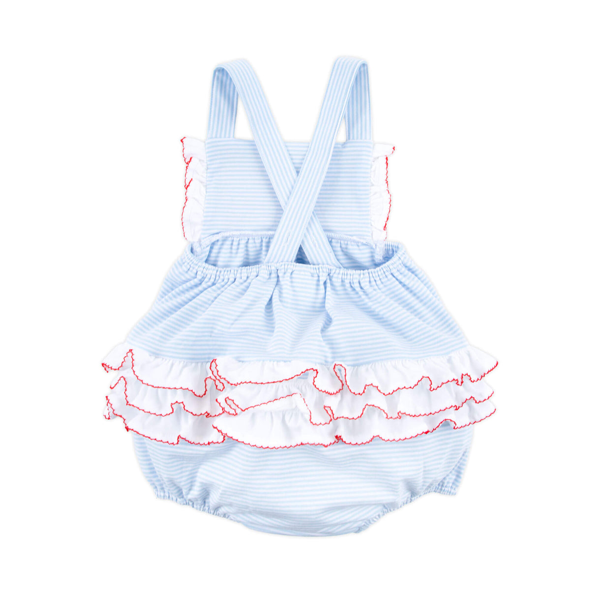 Flag Applique Light Blue Stripe Leah Bubble