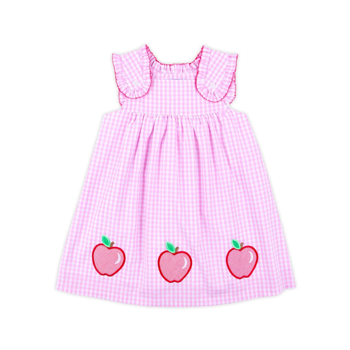 Apple Trio Pink Gingham Lulu Dress