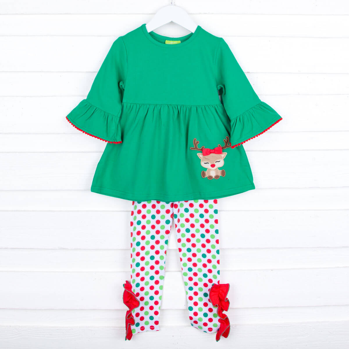 Dashing Reindeer Polka Dot Sophia Legging Set