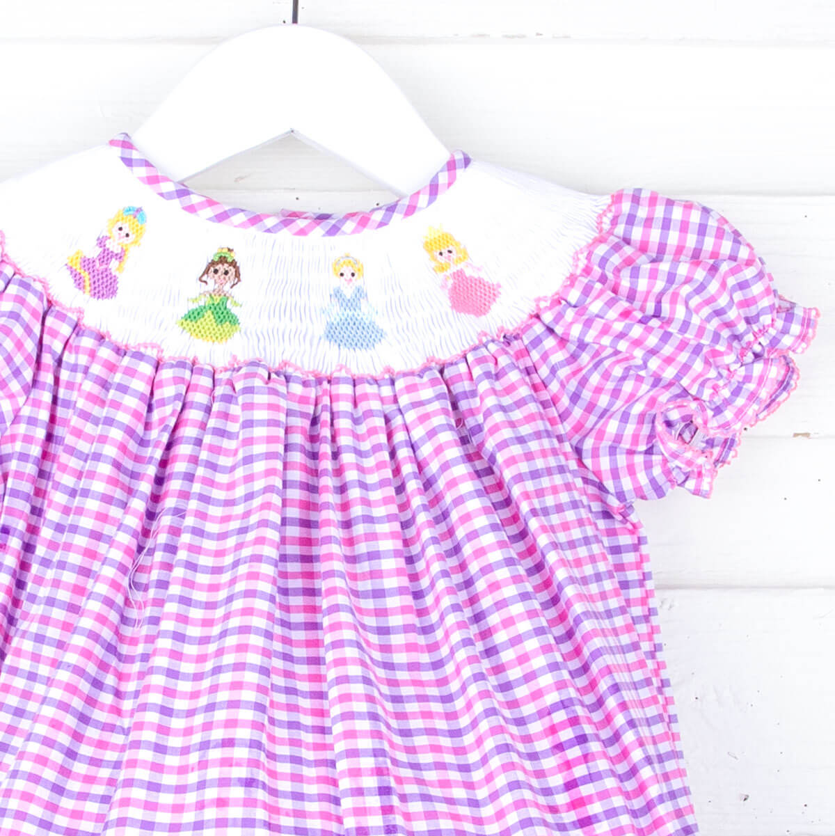 Princess Friends Smocked Pink & Purple Bubble
