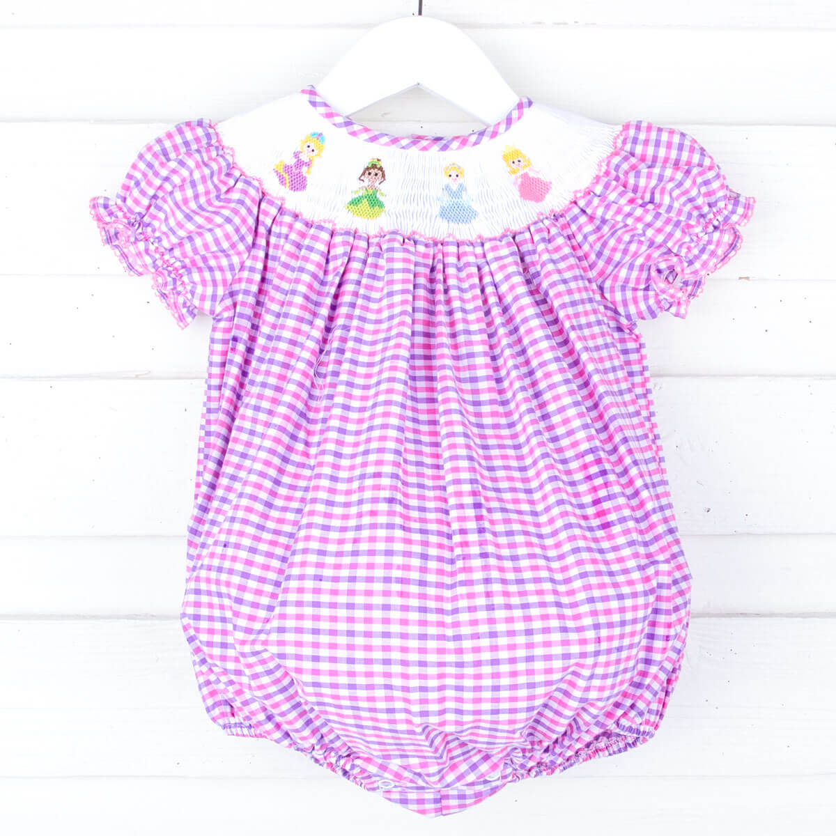 Princess Friends Smocked Pink & Purple Bubble