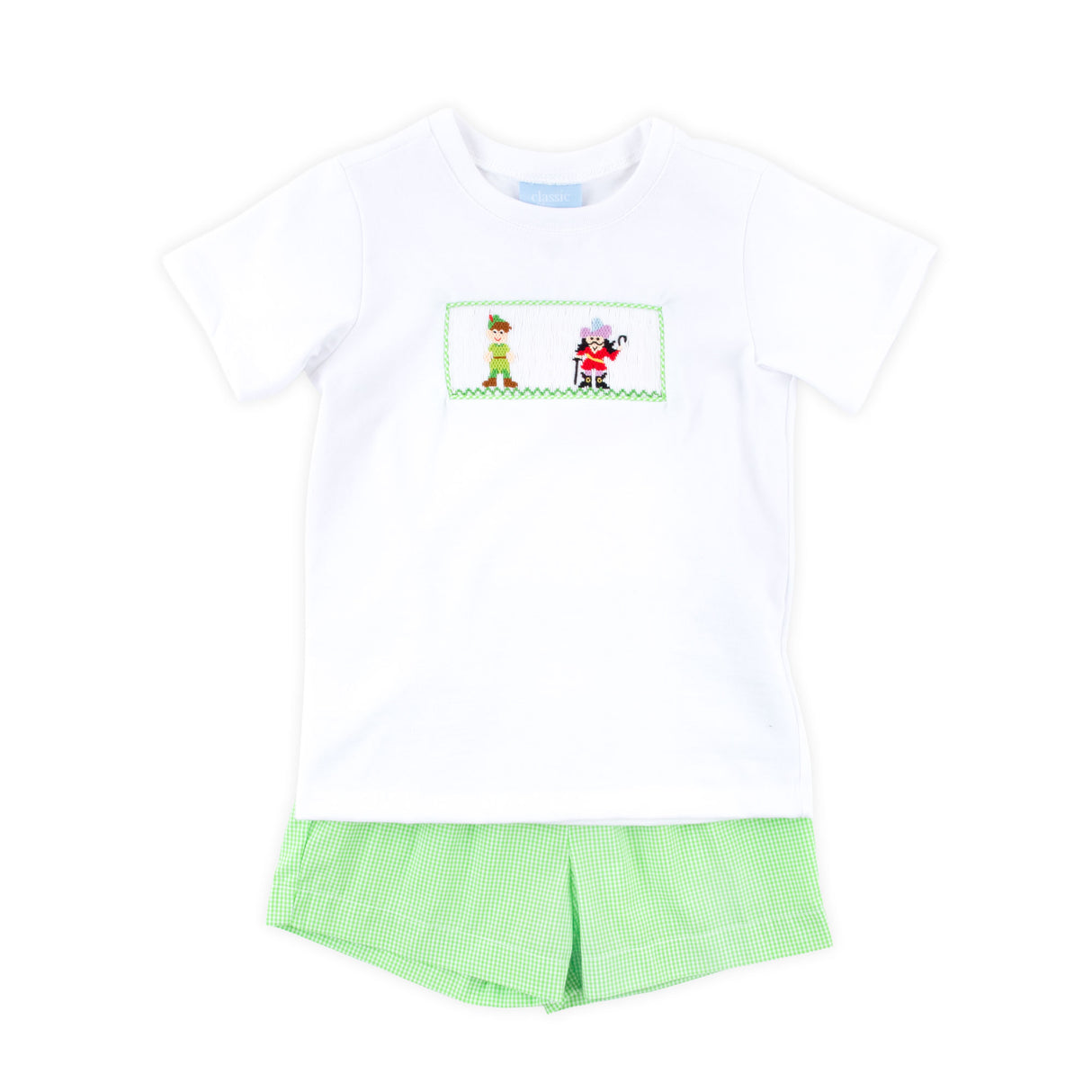 Neverland Friends Green Smocked Short Set