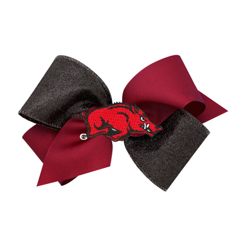 Two-Tone Glitz and Grosgrain Collegiate Bow