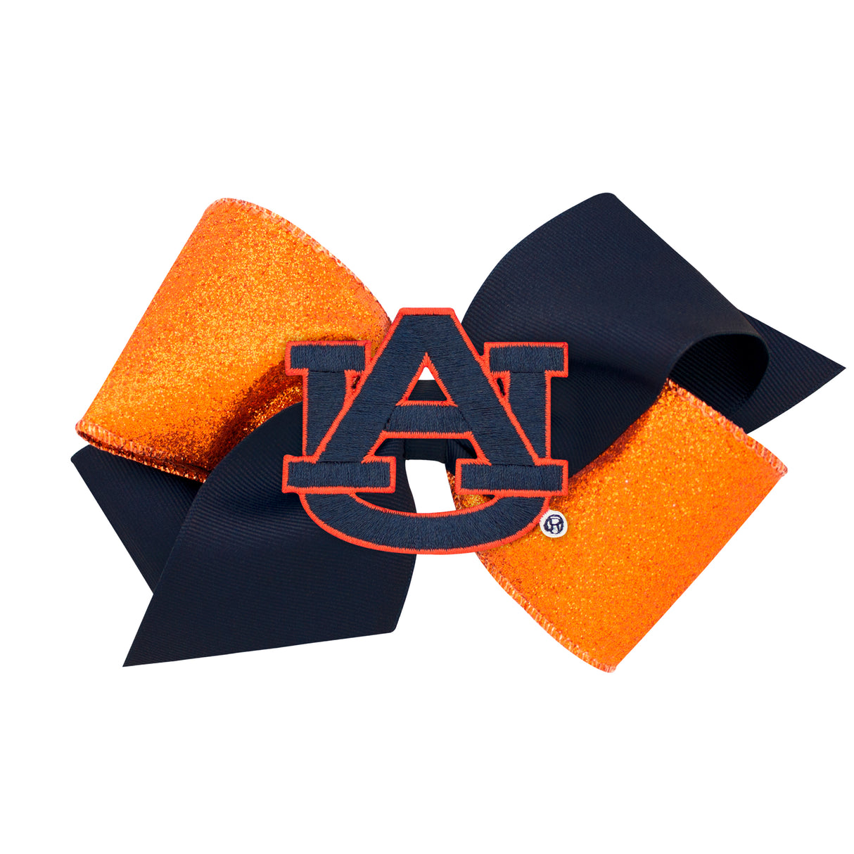 Two-Tone Glitz and Grosgrain Collegiate Bow